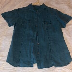 Tommy Bahama Women's Blue Button Down Shirt